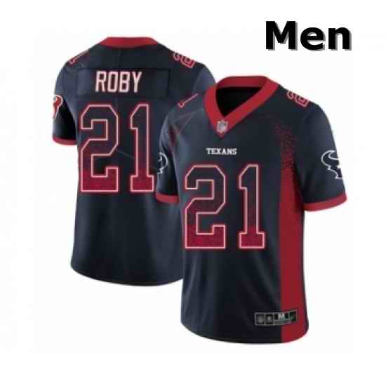 Men Houston Texans 21 Bradley Roby Limited Navy Blue Rush Drift Fashion Football Jersey